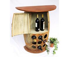 DanDiBo Wandtisch Weinfass Weinregal halbrund 1500 Bar Flaschenständer 85cm Weinfass Holzfass Schrank