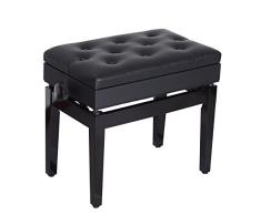 HOMCOM Klavierhocker Klavierbank Klavier Bank Schminkhocker Hocker mit Stauraum höhenverstellbar (64 x 34 x (45-55) cm)