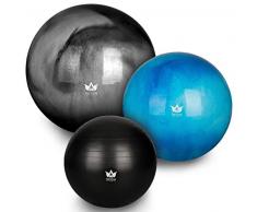 ZenBall Gymnastikball 65 cm inkl. Luftpumpe & Maßband I Premium Sitzball mit Gratis E-Book & Workout-Guide I Balance Ball für Reha, Sport, Büro, Yoga und eine aufrechte Haltung (Breathtaking Black)