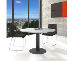 WeberBÜRO Optima runder Besprechungstisch Esstisch Küchentisch Tisch Lichtgrau Rund Ø 120 cm