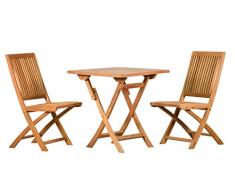 Kai Wiechmann Vorteilsset 2 Klappstuhl Vitello + Tisch Fano 70 x 70 cm Teak wetterfest ✓ klappbar ✓