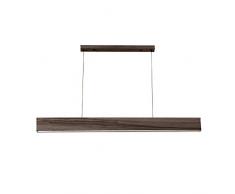 ycxyh LED Lang Streifen Holzleuchte Hängeleuchte Persönlichkeit Holz Hängelampe Modern Esszimmer Pendelleuchte Studio Büro Pendellampe Minimalistisch Design DREI-Farben-Licht L120 cm 24W 1700 Lumen