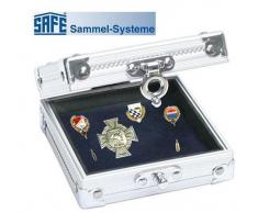 SAFE 5871 ALU MINI Sammelkassette Sammelvitrine Format 115 x 115x 40 mm - für Pins Orden MMilitaria Anstecker Anstecknadeln Buttons Ü-Eier Zubehör Mineralien Edelsteine YuGiOH Karten