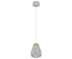 EGLO Pendellampe Tarega, 1 flammige Beton Hängeleuchte, Material: Stahl, Holz, Beton, Farbe: Grau, braun, Fassung: E27, Ø: 150 mm