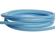 Pendellampedark edition (Beton Lampe), TextilkabelLight Blau (19 Farben wählbar), 7,5 x 16 cm, incl. LED (Dimmbar), Esszimmer-Leuchte Buchenbusch urban design