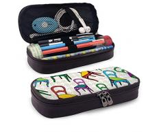 Antiker Stuhl Leder Bleistiftetui Tasche Reißverschluss Pen Pencil Case Box Schulbedarf, Schreibwarenbox mit großer Kapazität