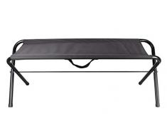 Spetebo Metall Camping Bank schwarz - 108x38x31cm - Garten Klappbank Klappstuhl Faltbank