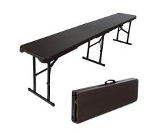 TRUTZHOLM® Bierbank Klappbank aus Kunstoff Grau Holzoptik 180cm klappbar Bierzeltbank Campingbank