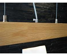 XXL Hängelampe Holz Eiche LED Leuchte Deckenlampe Lampe Holzleuchte Pendelleuchte Massivholz (Eiche, 125cm)