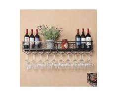 Flaschenregal - GMING Schwarzes Hängendes Küchenweinregal-Flaschenregal Umgedrehtes Kreatives Weinregal des Bechergestells (Size : 100 * 25cm)