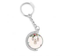 DIYthinker Käfig-Blumenregal Drehbare Schlüsselanhänger Ringe 1.2 Zoll x 3.5 Zoll Mehrfarbig