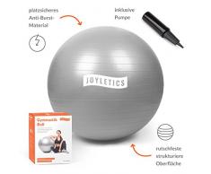 Joyletics® Gymnastikball »L« | Sitzball und Fitnessball für EIN entlastendes Sitzen und vielfältiges Ganzkörpertraining | Gymnastik-Ball Durchmesser 85 cm, Silber-grau