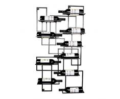 YLCJ Vintage Weinregale Wandhalterung Metall Bar Rustikale Weinhalterung Wandmontage Schwimmende Regale Wand Weinregal Speicherorganisator (Halter 10 Flaschen) (Farbe: Schwarz)