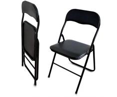 Klappstuhl Klappstühle Kunstleder - schwarz - 2X 4X 8X Stühle Stuhl (2)