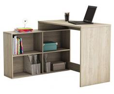 Demeyere 254462 Eckschreibtisch 4 Nischen Corner hell Holz, 120 x 77 x 101 cm, shannon eiche