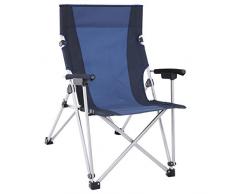 SONGMICS Campingstuhl, Klappstuhl, Outdoor-Stuhl mit komfortablem Sitz, stabiles Gestell, bis 150 kg belastbar, schwarz-dunkelblau GCB12QG