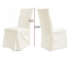 Stuhlhussen für Stühle mit gepolsterter Lehne Modell: Paris XL (Creme)