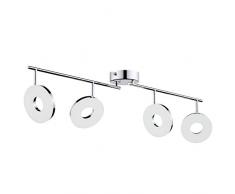 monzana Deckenleuchte Deckenstrahler 24 LEDs Chrom 4 Flammig 4,5 Watt 360° dreh- und 90° schwenkbare Spots Deckenlampe