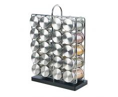 ProCook modernes Gewürzregal - 20 Gewürzgläser - Gewürzregal für Küchenschrank und Arbeitsfläche - Küchen-Organizer - 20 Gewürze