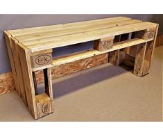 Bank aus Palette Holzbank vintage Gartenbank Esstischbank industrial Bank Shabby Chic Palettenbank antik Palettenmöbel altholz