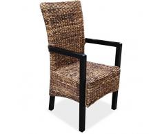 KMH®, Rattanstuhl Banana aus dickem Bananengeflecht mit Armlehnen (#205025)