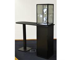 MHN Verkaufstheke Glas abschließbar Thkenvitrine Tischvitrine Glasvitrine halbhoch Ladentheke mit Unterschrank 150 cm breit