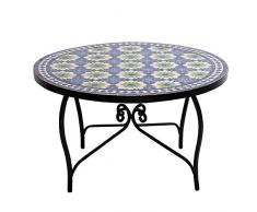 albena Marokko Galerie 15-180 Iras Marokkanischer Mosaiktisch Couchtisch ø 80cm (Iras blau/beige)