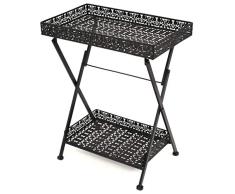vidaXL Beistelltisch Klappbar Vintage Metall Schwarz Ablagetisch Tabletttisch
