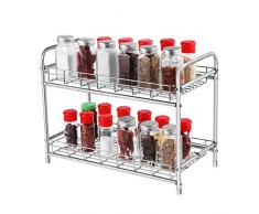 BESTonZON 2-Tier Gewürzregal Küchenarbeitsplatte Speicherorganisator Regalhalter für Gläser Flasche