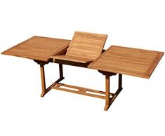 ASS Teak XXL Ausziehtisch 150/210x90 cm Holztisch Gartentisch Garten Tisch 150/210 Länge 90cm Breite Holz Modell: JAV-SABA von