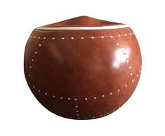 DESIGN AND VINTAGE Ball Chair façon Cuir Marron riveté