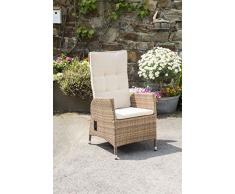 greemotion Rattansessel Garda im 2er-Set - Hochlehner-Loungesessel aus Rattan in Braun, Rückenlehne stufenlos verstellbar - Gartensessel aus Polyrattan - Korbsessel mit Auflage - Outdoor-Sessel
