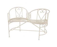Loveseat Gartenbank Bank Shabby Landhaus 110 cm liebevoll gestaltet altweiß Metall