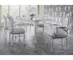 Casa Padrino Barock Esszimmer Set Weiß/Weiß - Esstisch + 6 Stühle