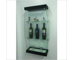 VM ART DESIGN GLASS Wand glasvitrine VM3022T-BOP Decorated Style (Wengè Dark Wood (Ethnic Style))