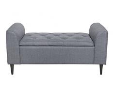 Große Truhenbank Polsterbank Sitzbank grau WS478