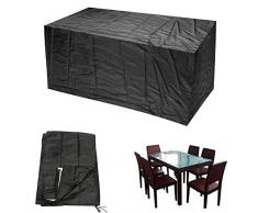 Rawall-hom Gartenmöbel Abdeckung Gartenmöbel Abdeckung wasserdichte Rechtecktisch Schutzhülle Großer Entwurf-wasserdichtes Polyester-Faser-Material Für Gartenmöbel (Farbe : Black, Size : L)