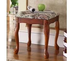 ZDAMN Klavierhocker Massivholz Klavierbank amerikanischer Stil Frisierstuhl Guzheng Tisch Maniküre Hocker, holz, mehrfarbig, 38x38x42cm