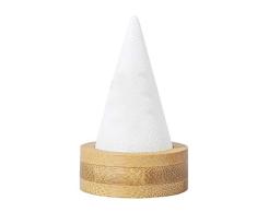 Holibanna Schmuck Ring Display Ständer Finger Finger Kegelhalter Bambus Basis Armband Halskette Turm Tisch Stehend Vitrine Veranstalter für Ring Armreif Uhr (Weiß)