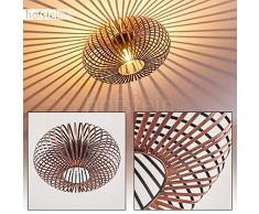 Deckenleuchte Ovari, Deckenlampe aus Metall in Kupfer, 1-flammig, 1 x E27-Fassung max. 60 Watt, moderner Spot im Retro/Vintage Design m. Gitter u. Lichteffekt an der Decke, LED geeignet