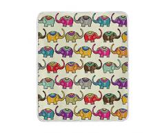 Ahomy Weiche warme Decke India Elefanten Reisegröße 127 x 152 cm Decke Sofa Überwurf Überwurf, geeignet für Stuhl oder Bett