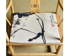 QTQHOME Chinesische Stuhlkissen, Stoff, Esszimmerstuhl-Kissen, Esstisch-Stuhl, Antik-Stuhl-Kissen, modernes Teehaus