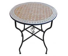 Saharashop Mediterraner Mosaiktisch Rund Ø 80 cm Beige