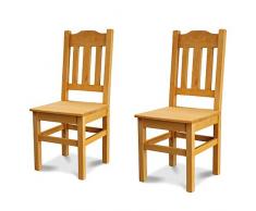 Elean 2 er Set Kuechenstuhl (HSL-02) Holzstuhl Esszimmerstuhl Stuhl mit Lehne Kiefer massiv vollholz zusammengebaut Verschiedene Farbvarianten Neu (Kiefer lasiert)