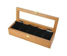 WCX Wooden Watch Box Klarglas Top Uhren Vitrine Schmuck Aufbewahrungsbox Mit Abnehmbaren Weichen Kissen Für Männer Frauen Sammelboxen (Color : B, Size : 340X112X77MM)