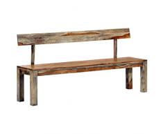 vidaXL Sheesham-Holz Massiv Sitzbank Rückenlehne Esszimmerbank Bank Flurbank Küchenbank Essbank Holzbank Esszimmermöbel Palisander 160cm