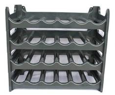 ARTECSIS Weinregal stapelbar Kunststoff für 24 Flaschen, stabiles leichtes Flaschenregal für Keller, Gastronomie und Lagerraum, modular erweiterbare Flaschen- und Weinlagerung, Anthrazit