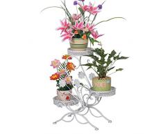 Dazone Blumenständer Blumentreppe Blumenregal Pflanzregal, 69x65x22cm (Weiß)