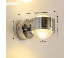 Wand Leuchte in schlichtem Design - IP44 Wandspot - Zeitlose Wandlampe mit 6 Watt im warmweißen Licht - Up and Down Wandspot mit zwei Lichtkegeln oben und unten