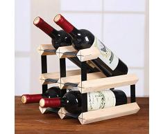 Weinregal Stapelbares Weinregal aus Holz mit 4 Flaschen, freistehend für Tischbar oder modernen minimalistischen Thekenentwurf Für Barküche (Color : Wood, Size : 4 Bottles)